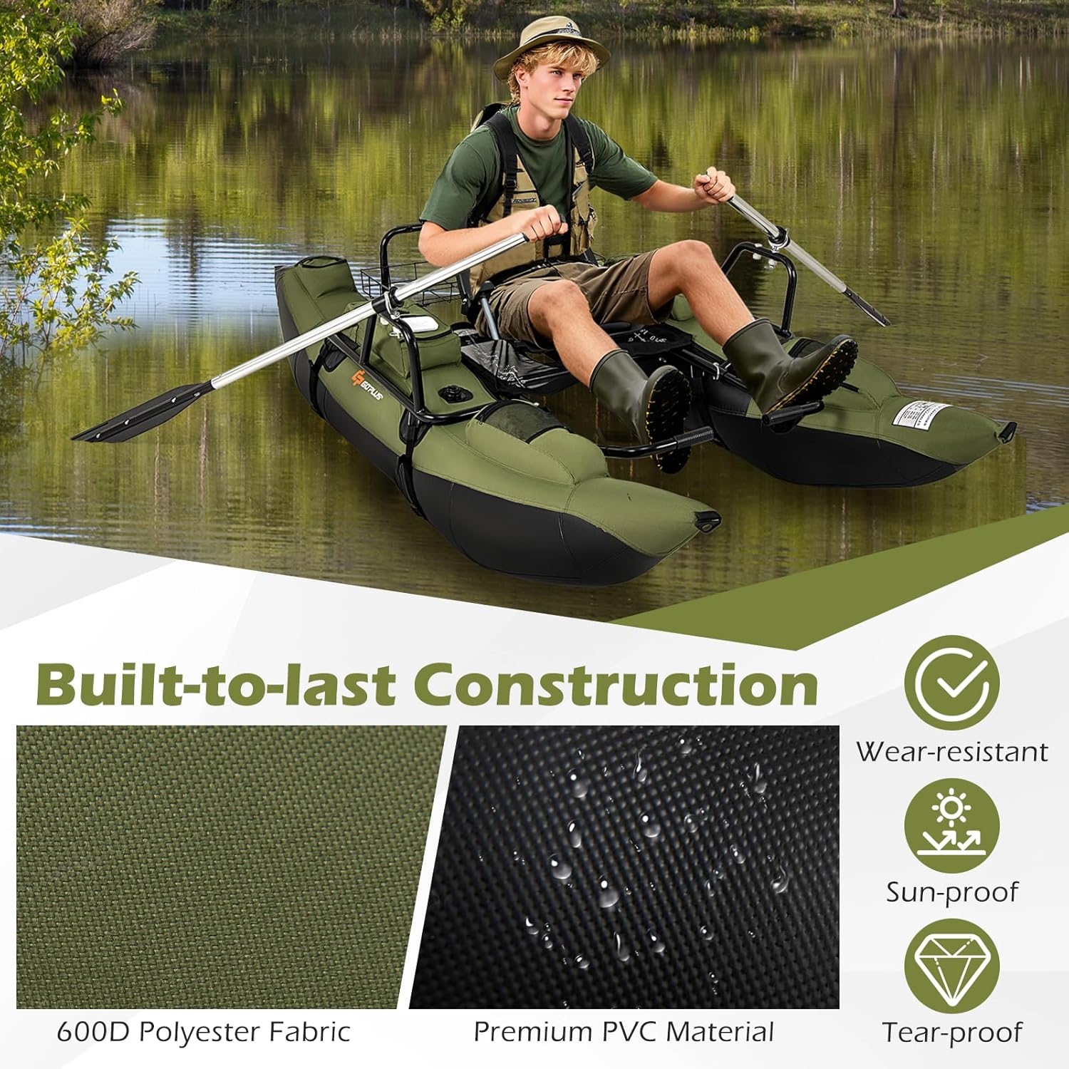 Adult Inflatable Belly Boat wi – Fishing Boat Seat Bewertung und Preis