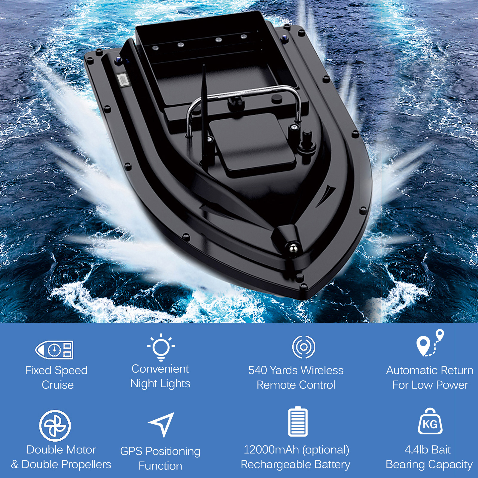 D16E GPS Fishing Bait Boat wit – Fishing Boat Gps Bewertung und Preis
