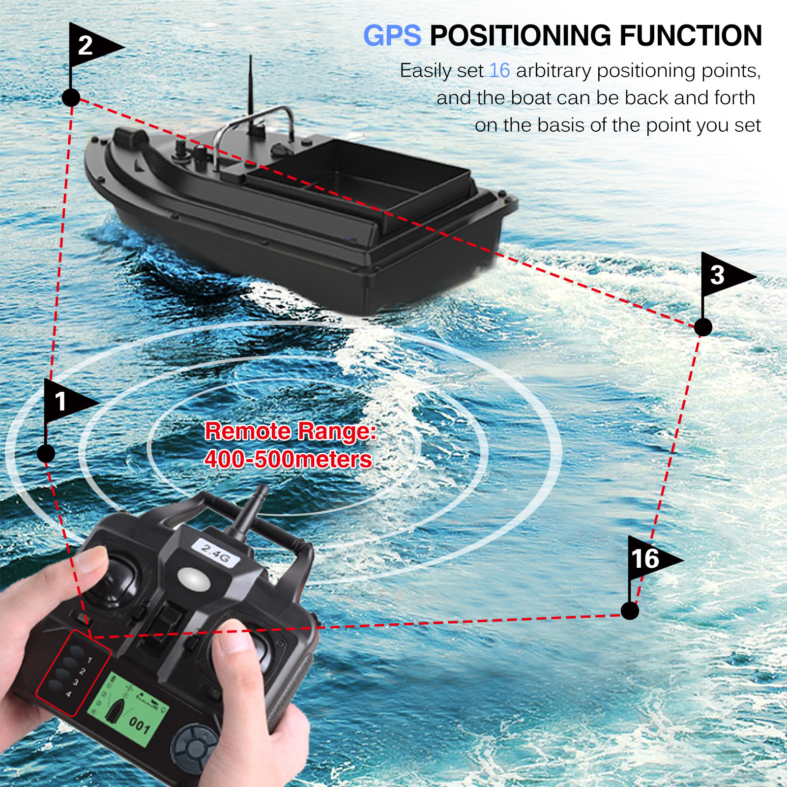 D16E GPS Fishing Bait Boat wit – Fishing Boat Gps Bewertung und Preis